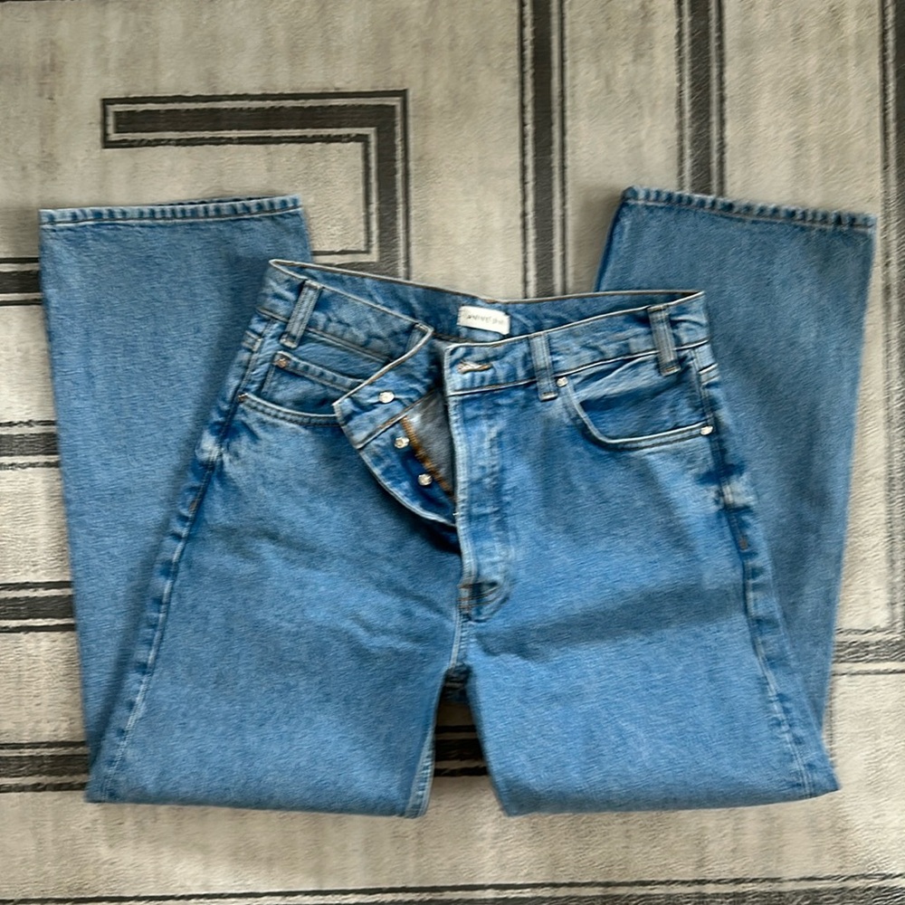 Anine Bing Classic Mid-Blue Straight Jeans